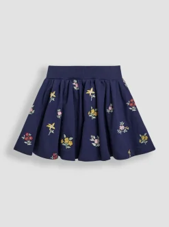 JoJo Maman Bébé Embroidered Sweatshirt & Skirt Set