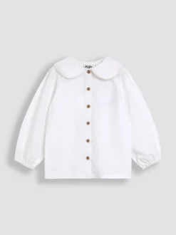 JoJo Maman Bébé Embroidered Cord Dungarees & Blouse Set