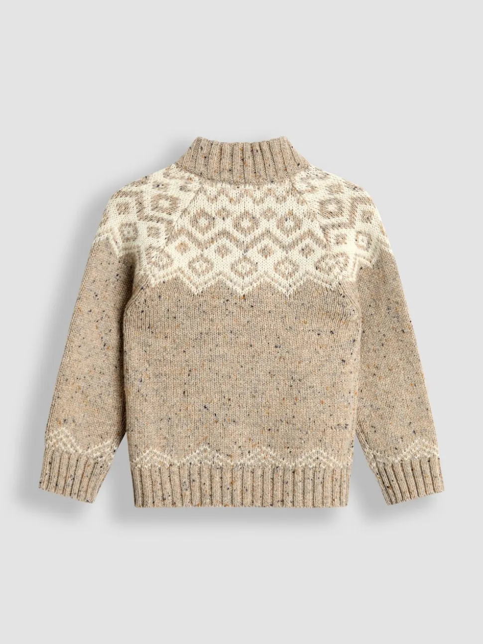 JoJo Maman Bébé Fair Isle gebreide trui met halve rits