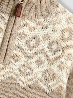 JoJo Maman Bébé Fair Isle gebreide trui met halve rits