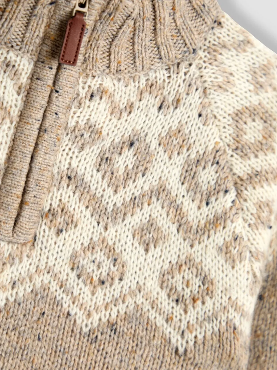 JoJo Maman Bébé Fair Isle gebreide trui met halve rits