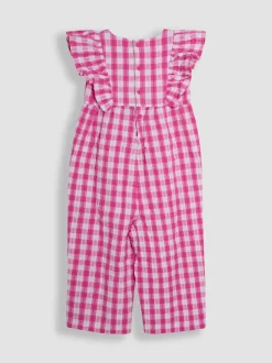 JoJo Maman Bébé Frill Shoulder Jumpsuit van 100% katoen