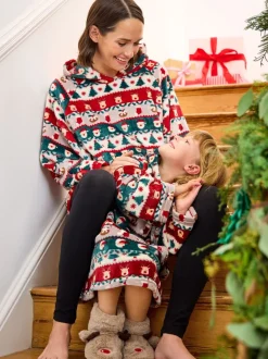 JoJo Maman Bébé Kerstmis Print Behaaglijke Deken Met capuchon