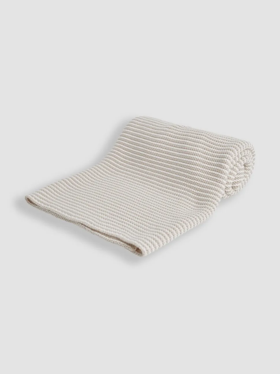 JoJo Maman Bébé Knitted Stripe Blanket Grey