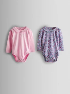 JoJo Maman Bébé 2-Pack Ditsy Floral Peter Pan Bodies