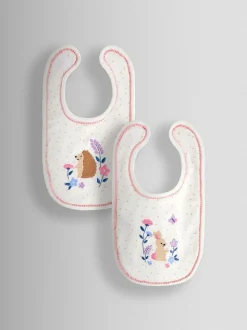 JoJo Maman Bébé 2-Pack Embroidered Appliqué Bibs