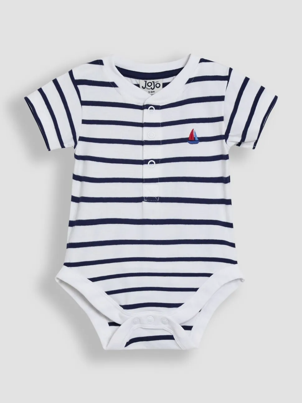 JoJo Maman Bébé 2-Pack Zeilbootstrepen & Effen Bodysuits