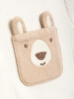JoJo Maman Bébé Printed Bear And Appliqué Pocket Bodies 2 Pack