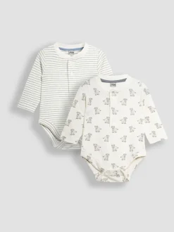 JoJo Maman Bébé Printed Highland Cow And Striped Bodies 2 Pack