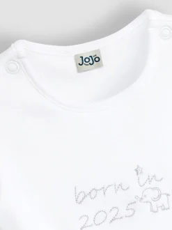 Jojo Maman Bébé romper met Born In 2025-borduursel