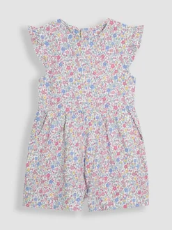 JoJo Maman Bébé Ruffle Shoulder Speelpakje van 100% Katoen