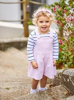 JoJo Maman Bébé Seersucker Stripe Culotte Dungarees