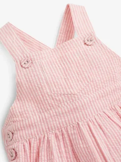 JoJo Maman Bébé Seersucker Stripe Culotte Dungarees