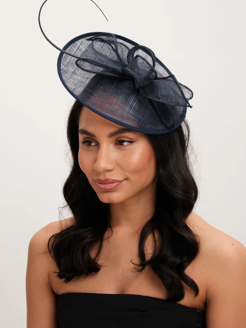 Jon Richard Navy Woven Bow Fascinator