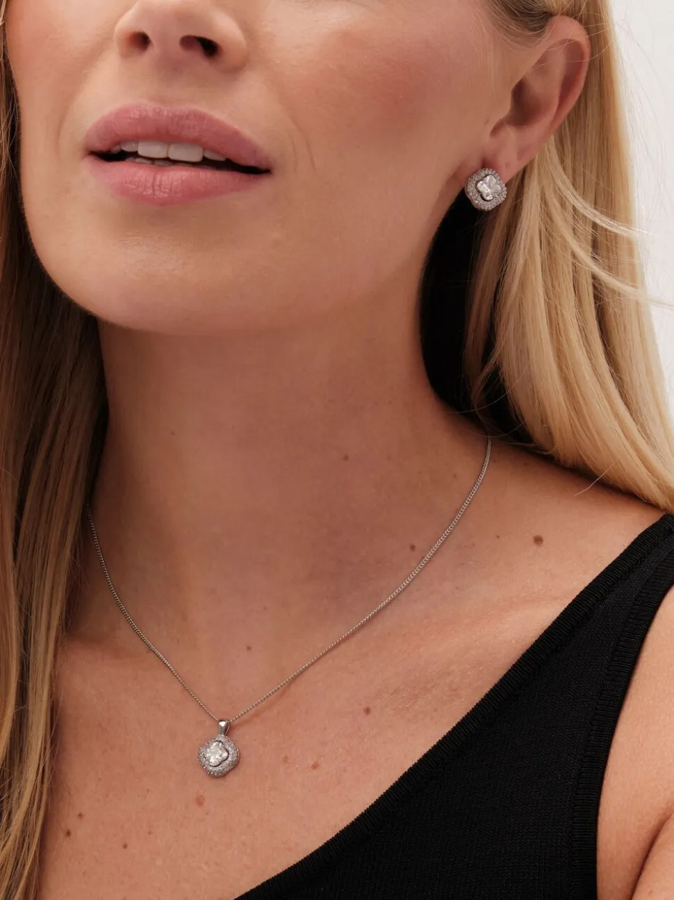 Jon Richard Tone Cubic Zirconia Clover Set