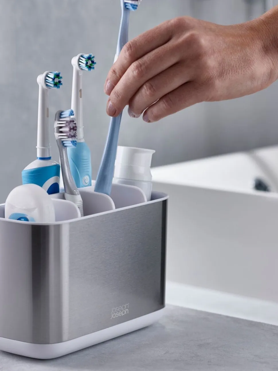 Joseph Joseph - EasyStore - Stalen tandenborstelhouder