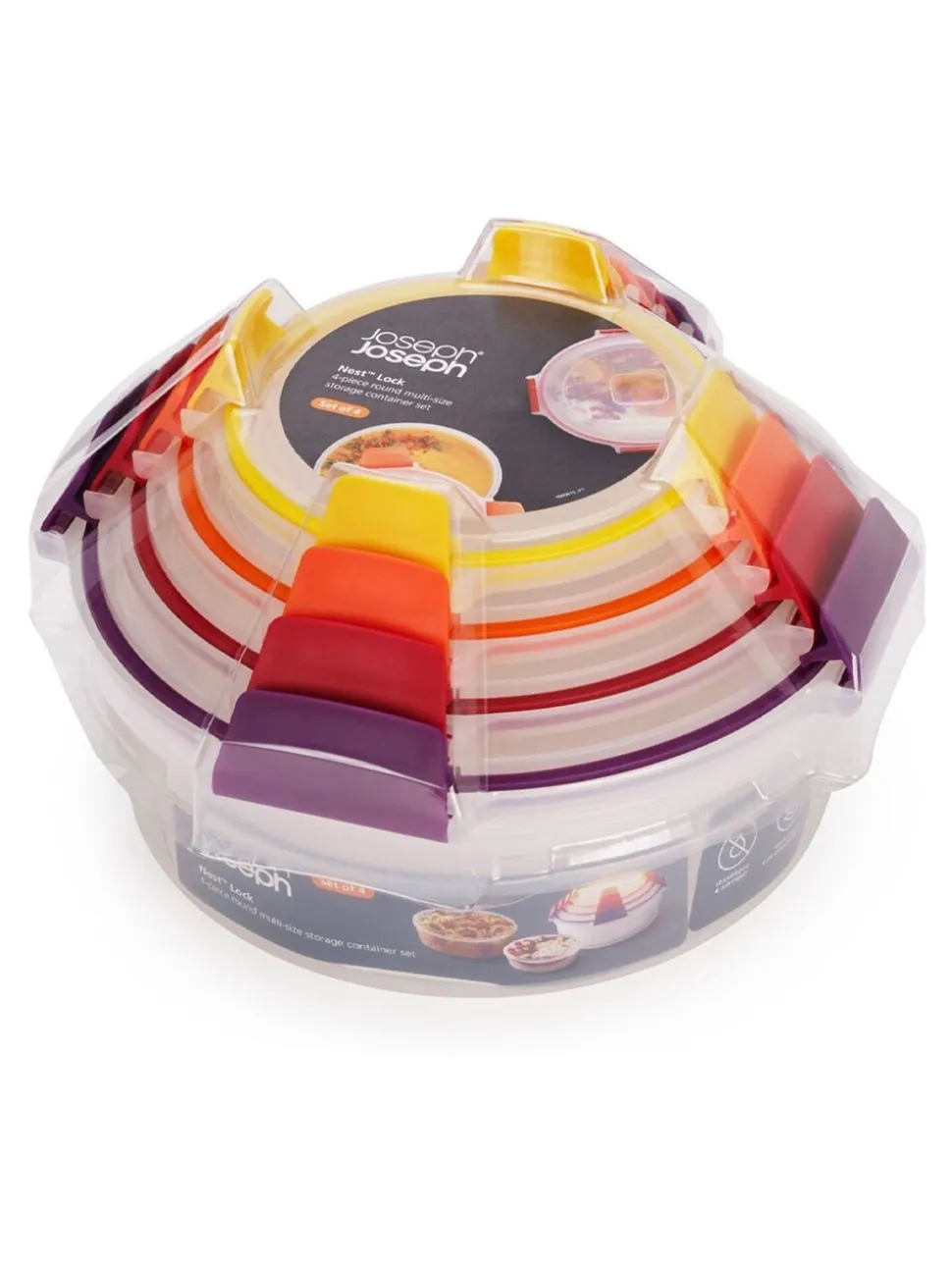 Joseph Joseph 4 Piece Multisize Nest Lock Round Containers Set