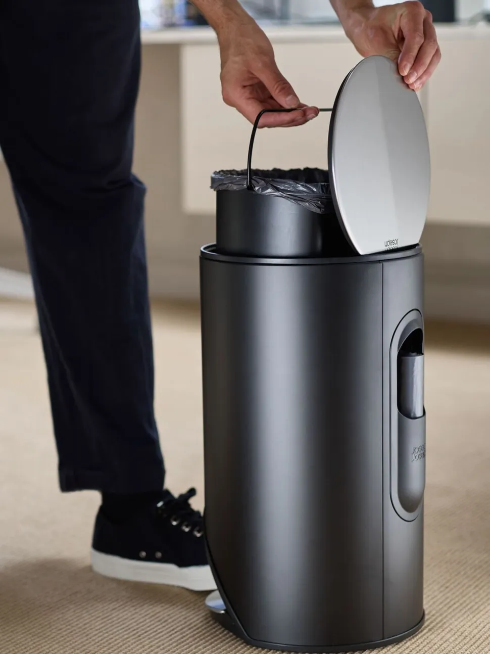Joseph Joseph Arc 10-Litre Slimline Pedal Bin With Liner Pocket