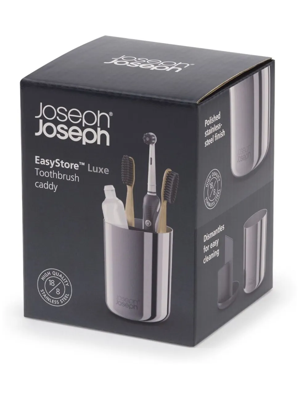 Joseph Joseph luxe EasyStore tandenborstelhouder van roestvrij staal
