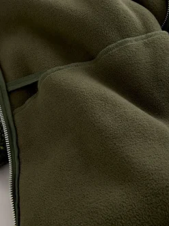 Kaki Groen nep - Doorritsbare funnel Borg Fleece