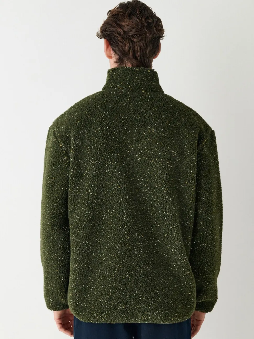 Kaki Groen nep - Doorritsbare funnel Borg Fleece