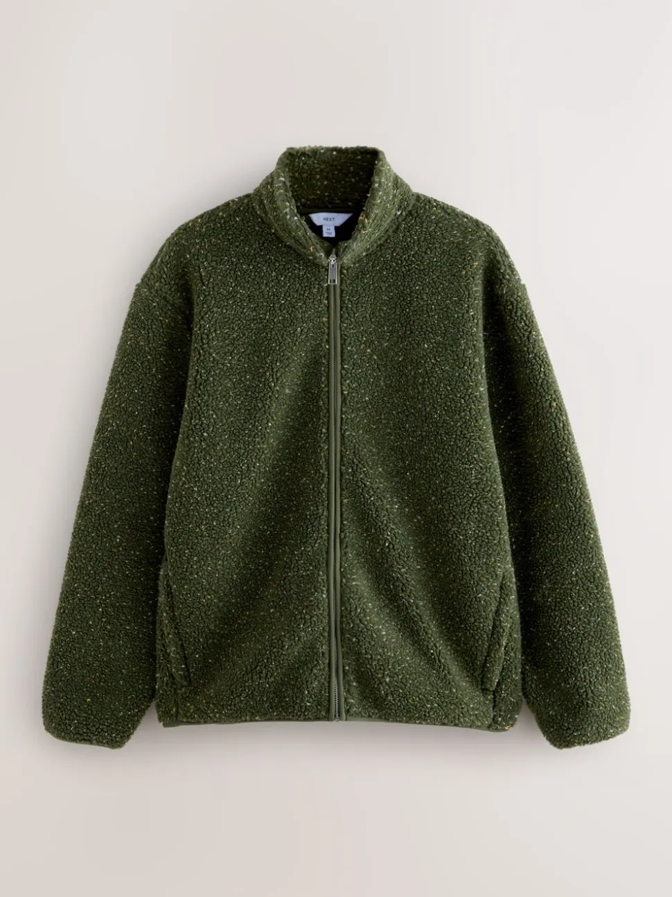 Kaki Groen nep - Doorritsbare funnel Borg Fleece