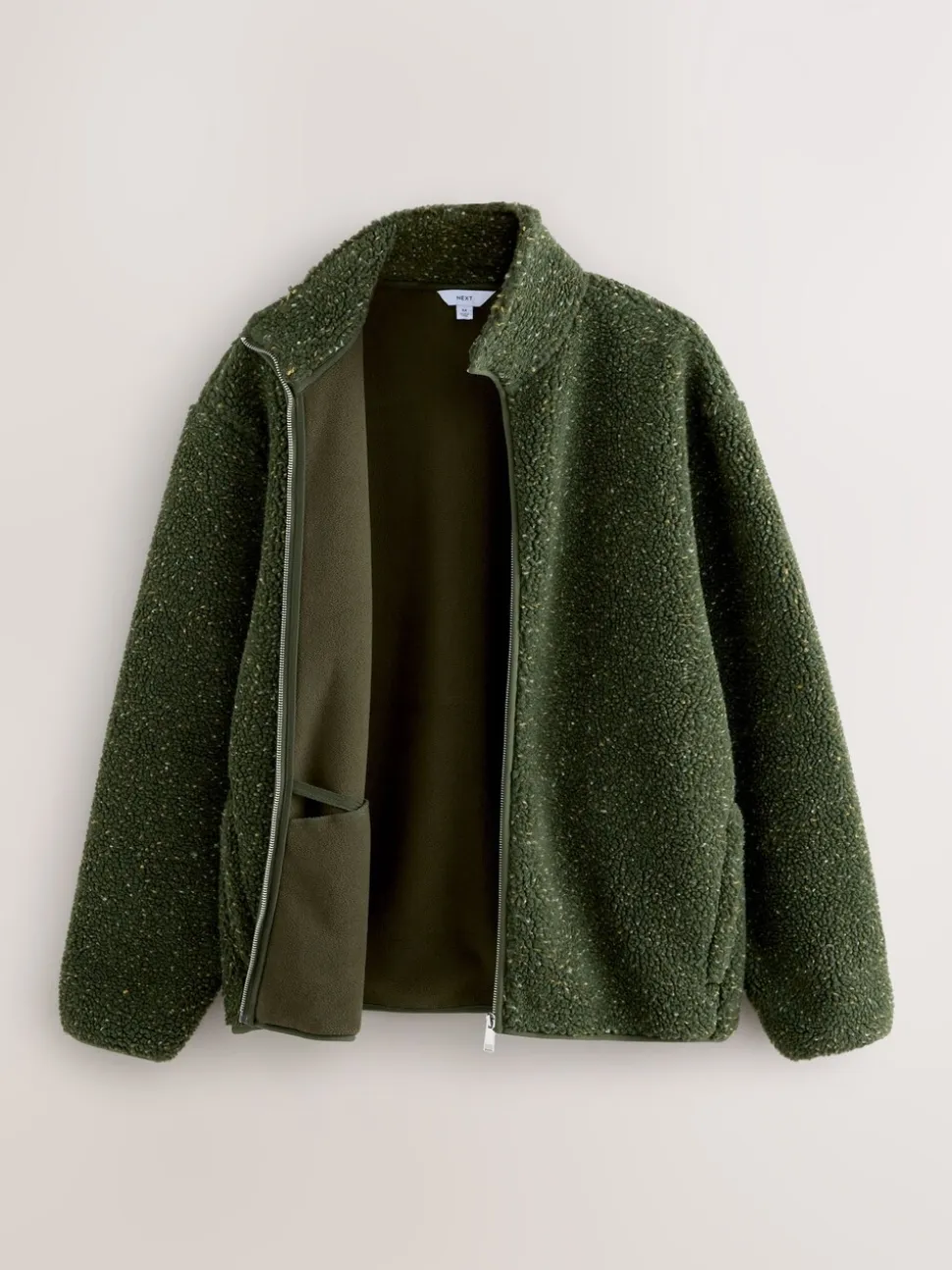 Kaki Groen nep - Doorritsbare funnel Borg Fleece