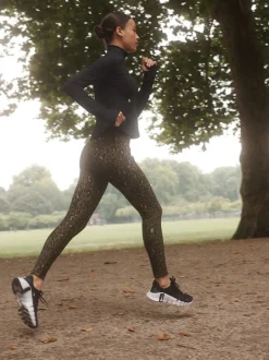Kaki met dierenprint - Outdoor legging met fleecevoering en warme handgreep