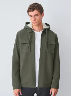Kakigroen - Borg overshirt met fleecevoering