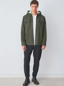 Kakigroen - Borg overshirt met fleecevoering