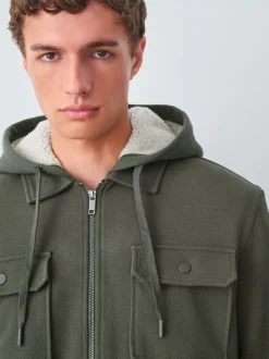 Kakigroen - Borg overshirt met fleecevoering