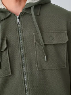 Kakigroen - Borg overshirt met fleecevoering