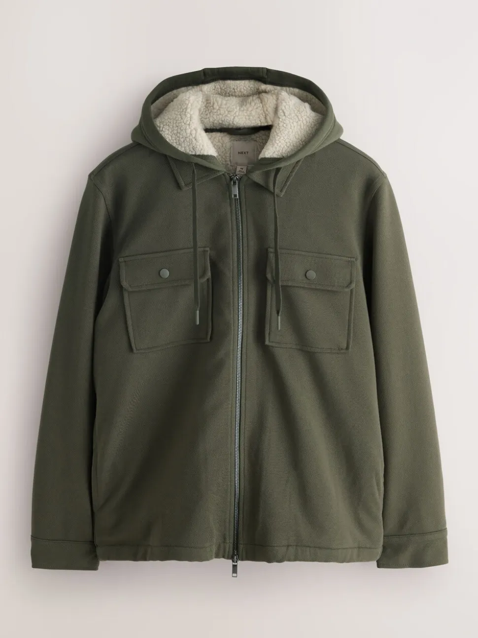 Kakigroen - Borg overshirt met fleecevoering