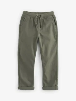 Kakigroen - Broek met geribde elastische taille (3-16 jr)
