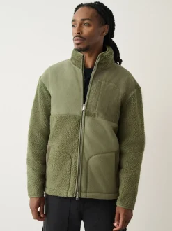 Kakigroen - Cord Block Zip Through Funnel Fleece