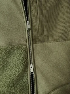Kakigroen - Cord Block Zip Through Funnel Fleece