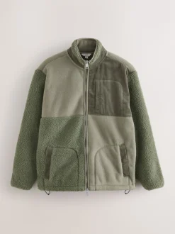 Kakigroen - Cord Block Zip Through Funnel Fleece
