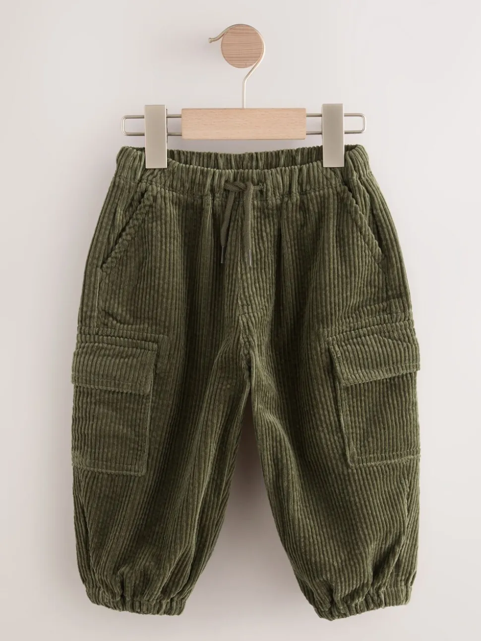 Kakigroen - Corduroy cargobroek (3 mnd-7 jr)