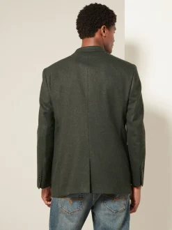 Kakigroen - Normale Pasvorm - Modieuze blazer met textuur