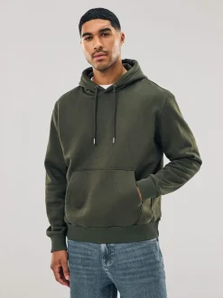 Kakigroen - Normale Pasvorm - Zwaargewicht Cotton Rich Jersey Hoodie