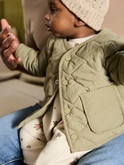 Kakigroen - Nylon gewatteerd babyjack (0mnd-2jr)
