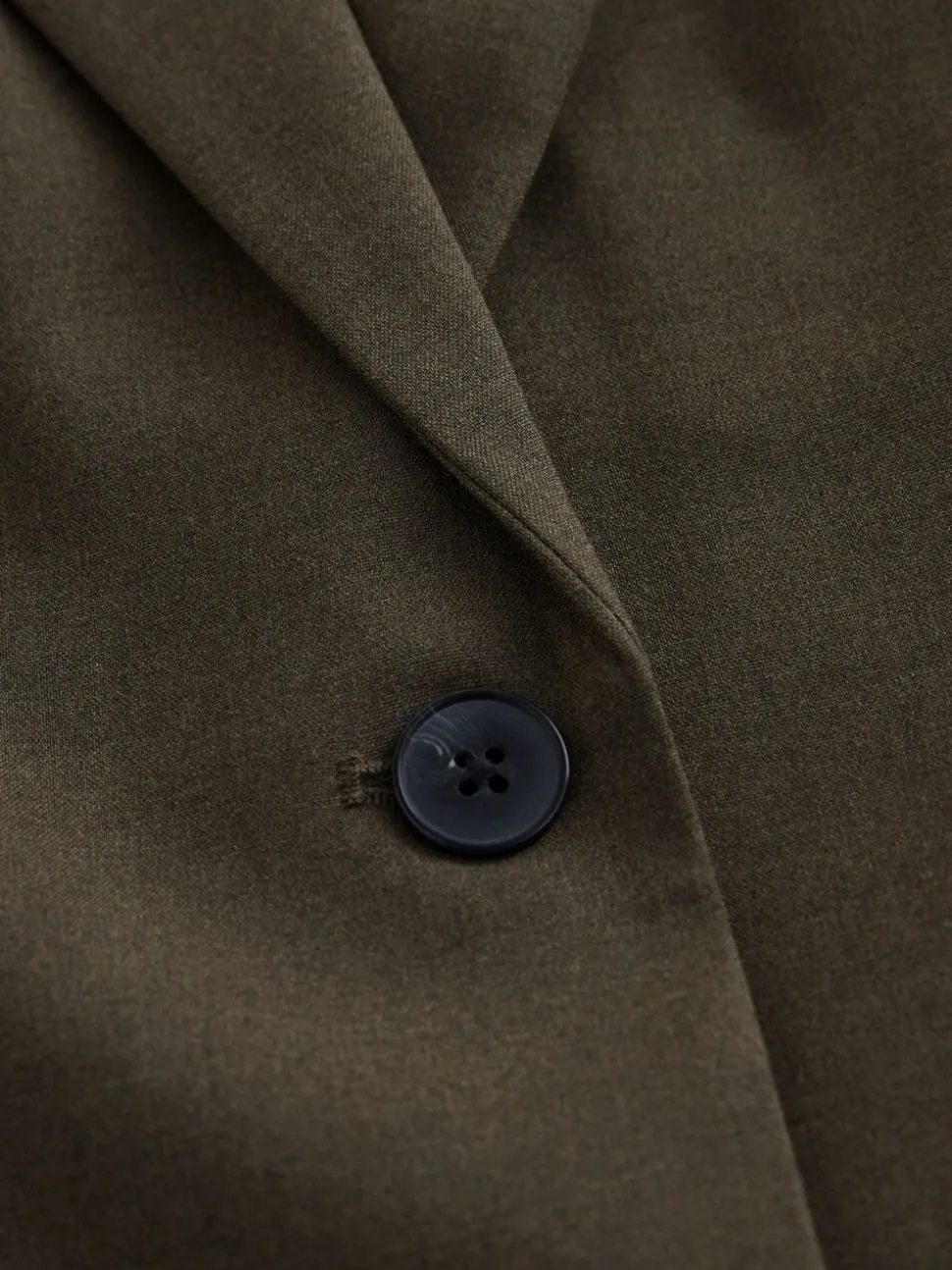 Kakigroen - Op maat gemaakte blazer met enkele rij knopen van wol
