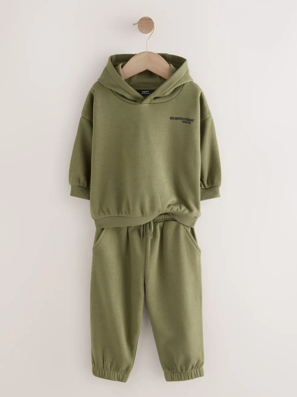 Kakigroen - Set met hoodie met slogan en joggingbroek (3mnd-7jr)