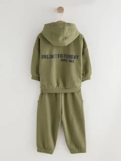 Kakigroen - Set met hoodie met slogan en joggingbroek (3mnd-7jr)