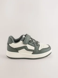 Kakigroen - Sneakers met klittenbandsluiting en elastische veters