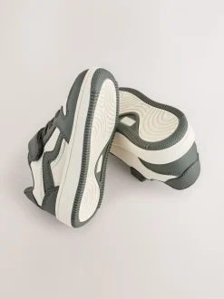 Kakigroen - Sneakers met klittenbandsluiting en elastische veters