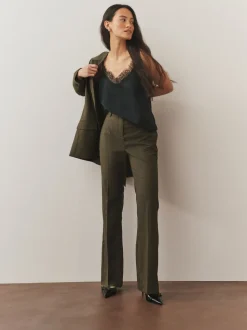Kakigroen - Tailored Bootcut Trousers With Wool