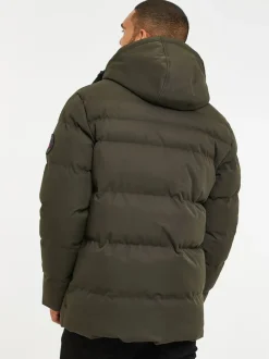 Kakigroen - Threadbare waterdichte pufferjas met capuchon