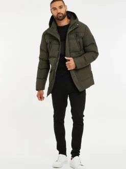 Kakigroen - Threadbare waterdichte pufferjas met capuchon