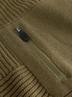 Kakigroen - Utility gebreide hoodie (3-16jr)
